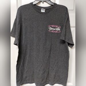 Blessed Girl Graphic Tee - Charcoal with Pink Accent.  Sz XL